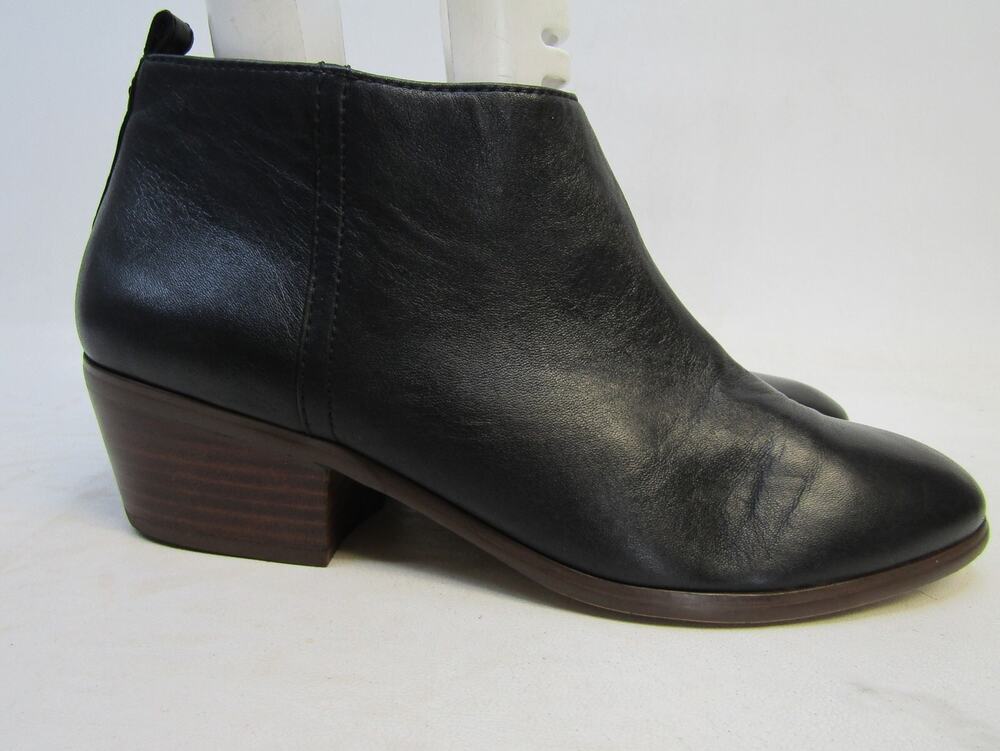 J Crew Womens Size 10 M Black Leather Zip Fashion Ankle Boots Bootie